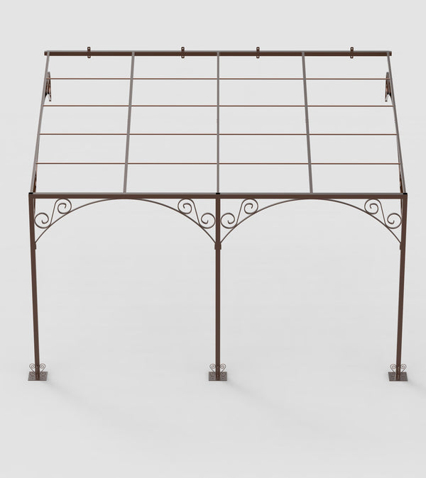 Pergola reconditionnée adossée Barrani 3x4m en fer forgé